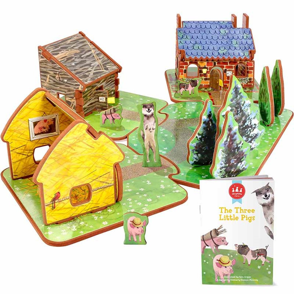 The Three Little Pigs Book and Playset - SYTSTTBPTPE1 | Storytime Toys Inc | Pretend & Play