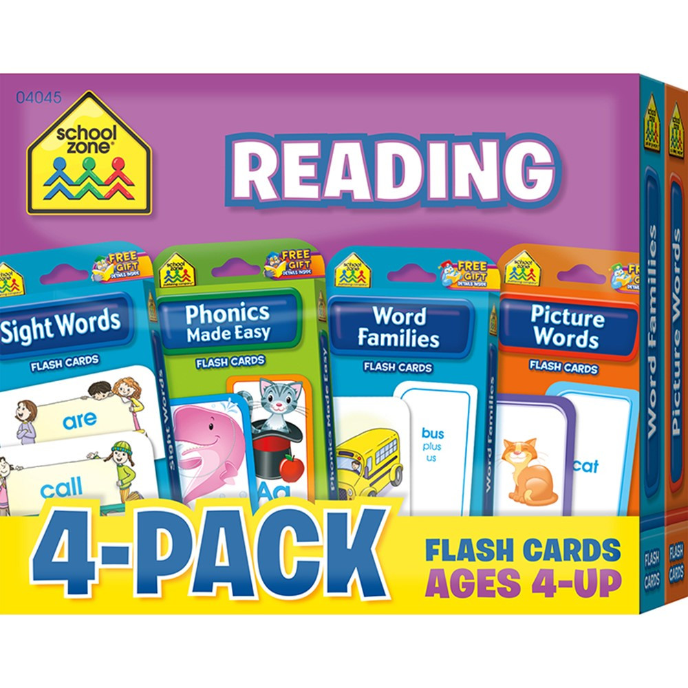 SZP04045 - Reading Flash Cards 4 Pk in Reading Skills