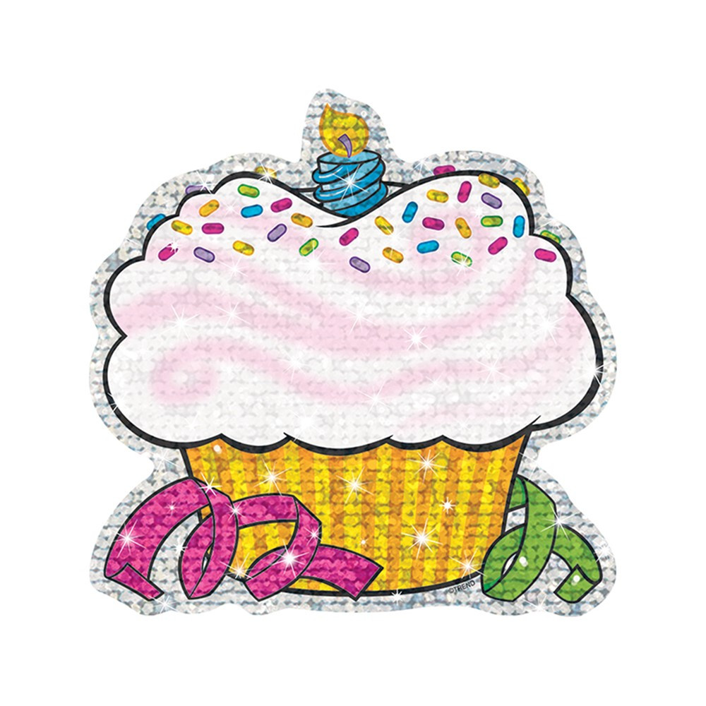T-10101 - Sparkle Accents 24/Pk Birthday Cupcakes 5 X 5 in Accents