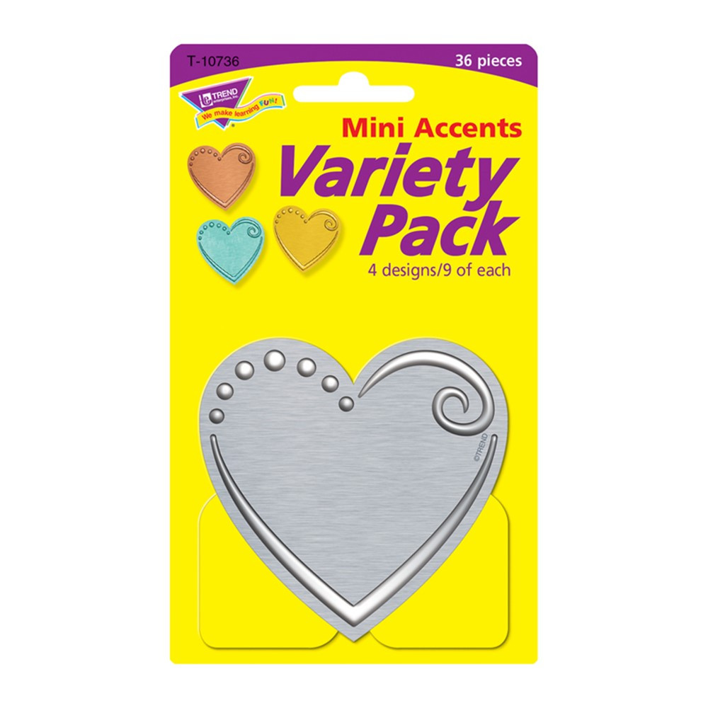 I  Metal Hearts Mini Accents Variety Pack, 36 ct - T-10736 | Trend Enterprises Inc. | Accents