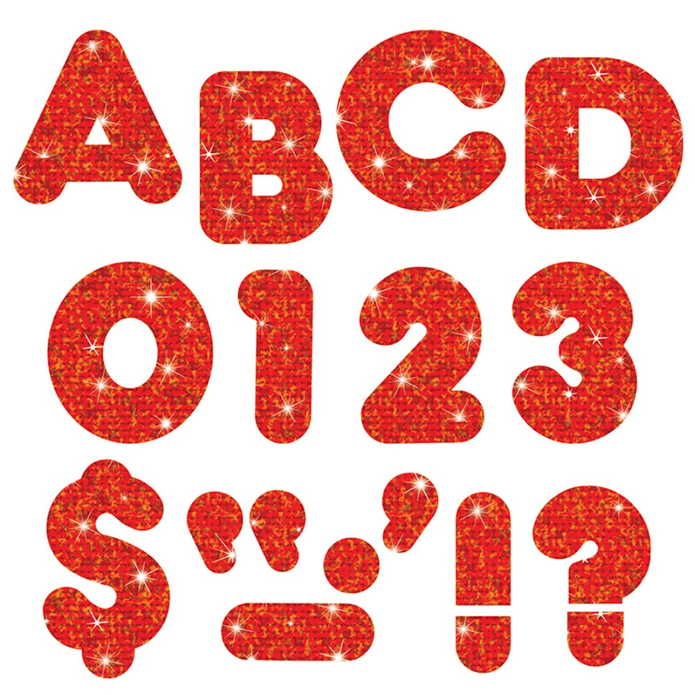 T-1614 - Ready Letters 4 Casual Red Sparkle in Letters