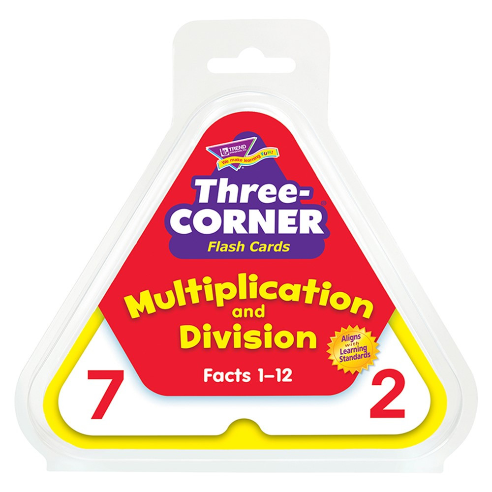 T-1671 - Three-Corner Flash Cards 48/Pk Multiplication & Division in Flash Cards