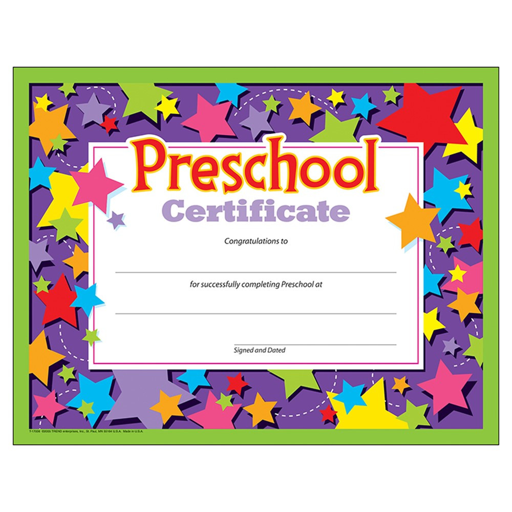 Free Printable Preschool Certificates