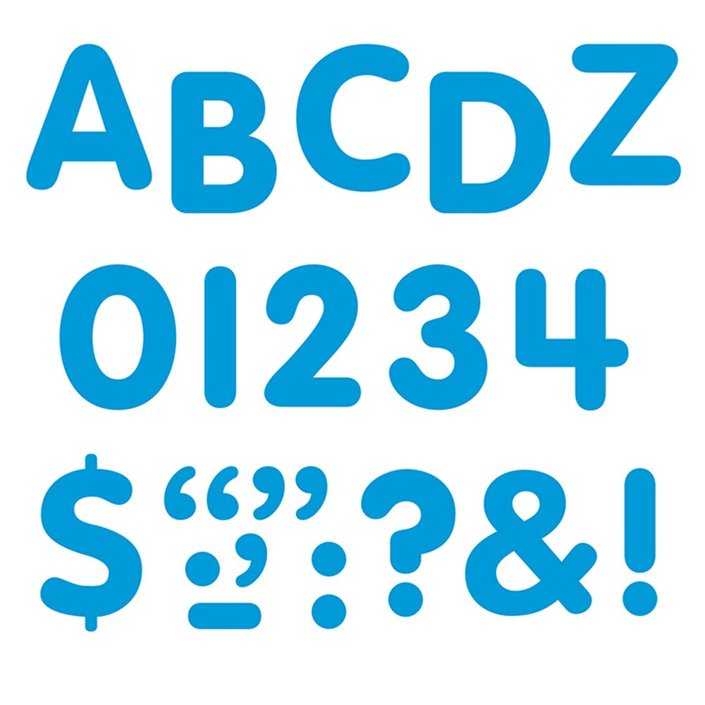T-1781 - Stick-Eze 1 Letters Numbers Blue 126 Punctuation Marks in Letters