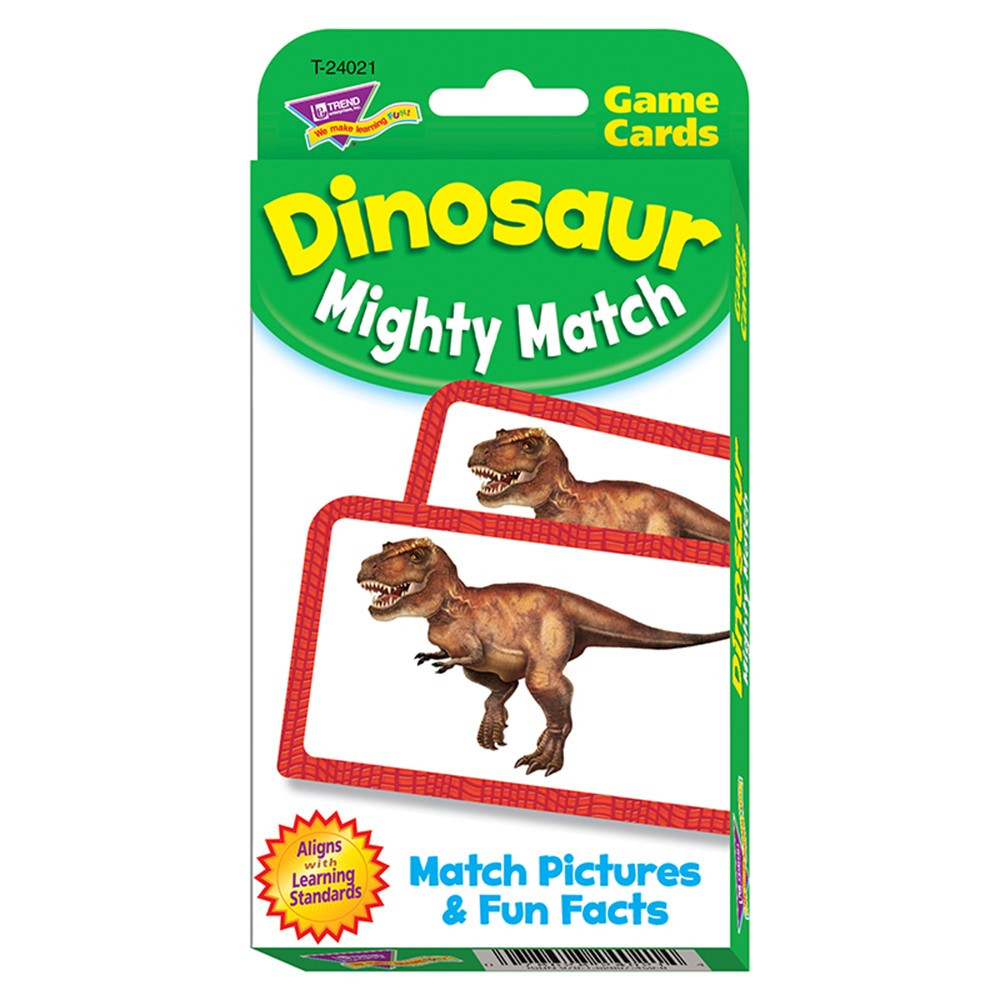 T-24021 - Dinosaur Mighty Match Challenge Cards in Vocabulary Skills