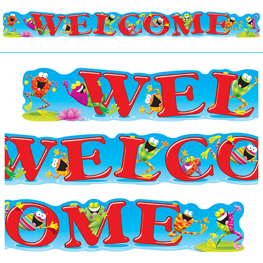 T-25049 - Welcome Frogs 10Ft Horizontal Banner in Banners