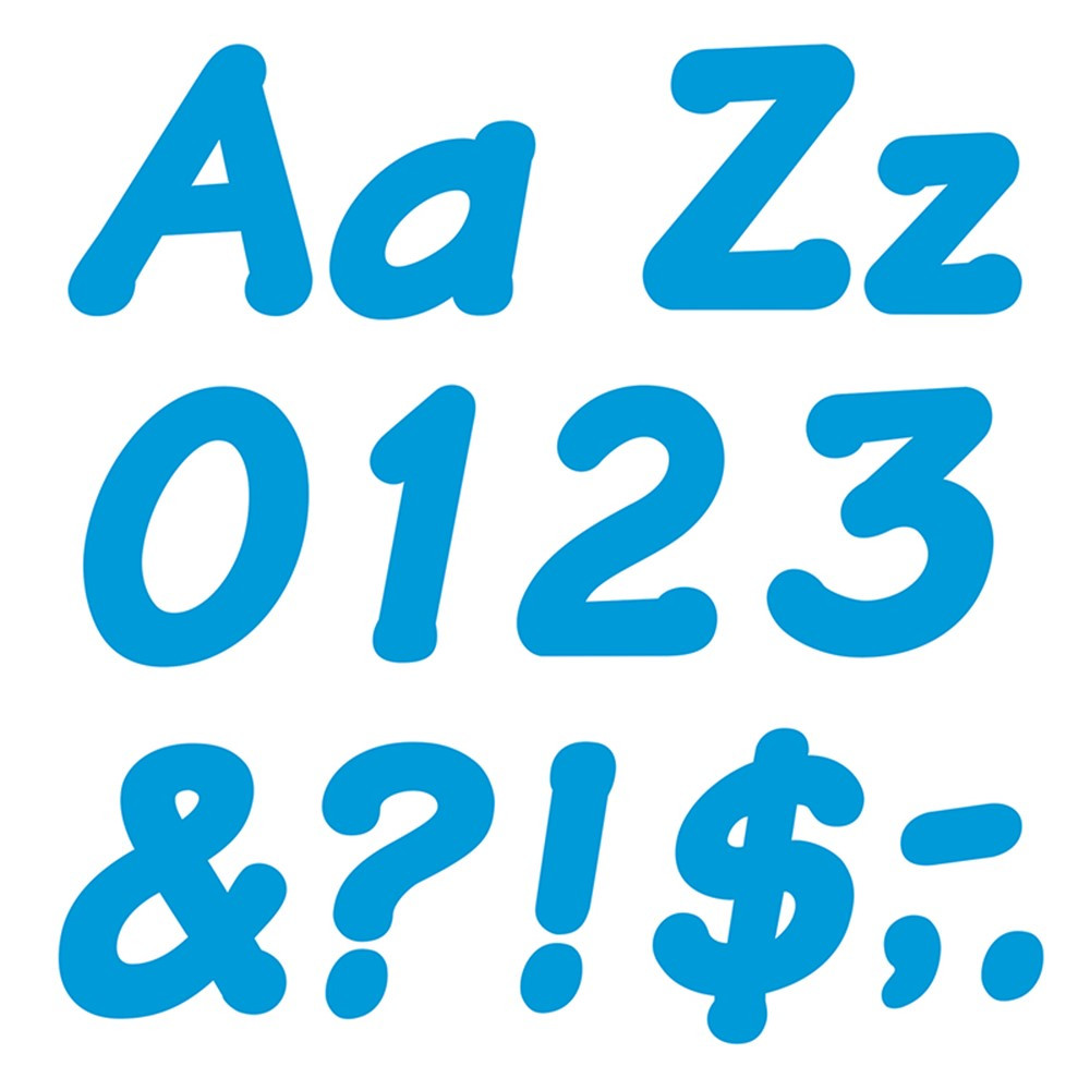 T-2702 - Ready Letters 4 Inch Italic Blue in Letters