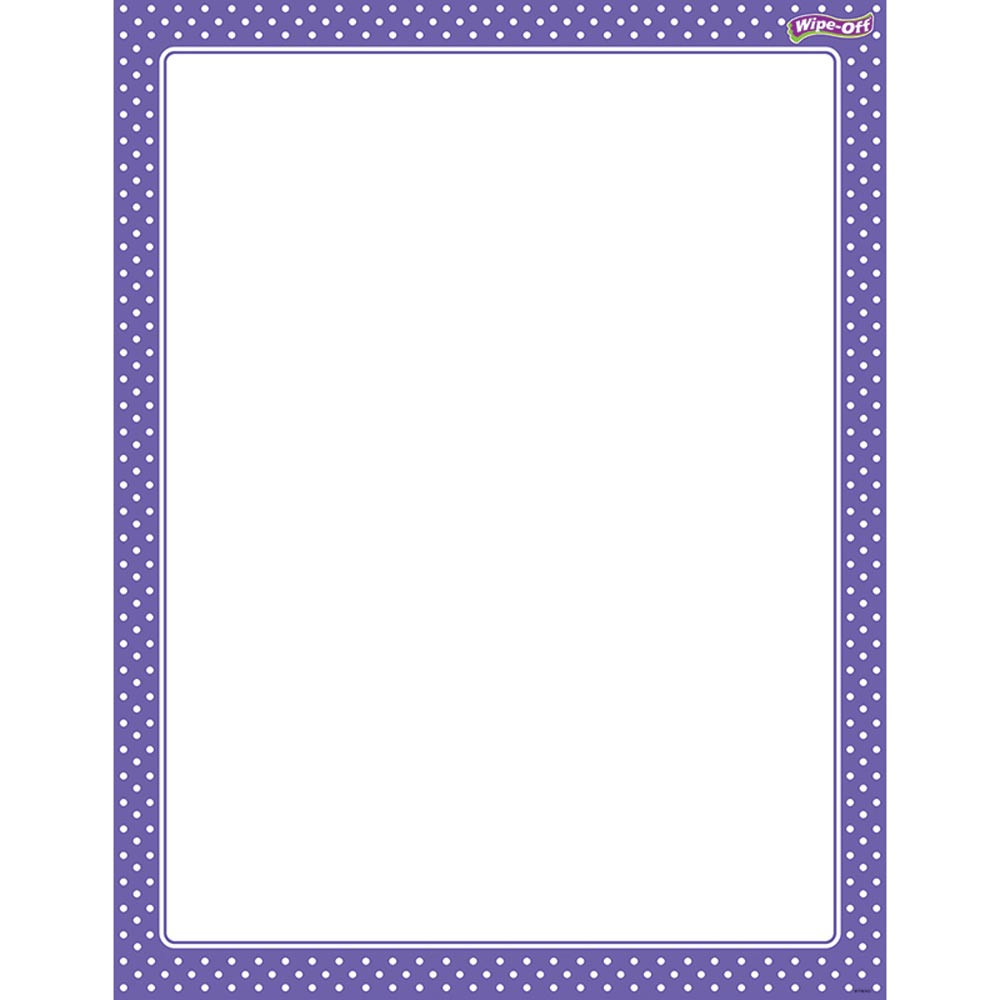 T-27334 - Polka Dots Purple Wipe Off Chart in Classroom Theme