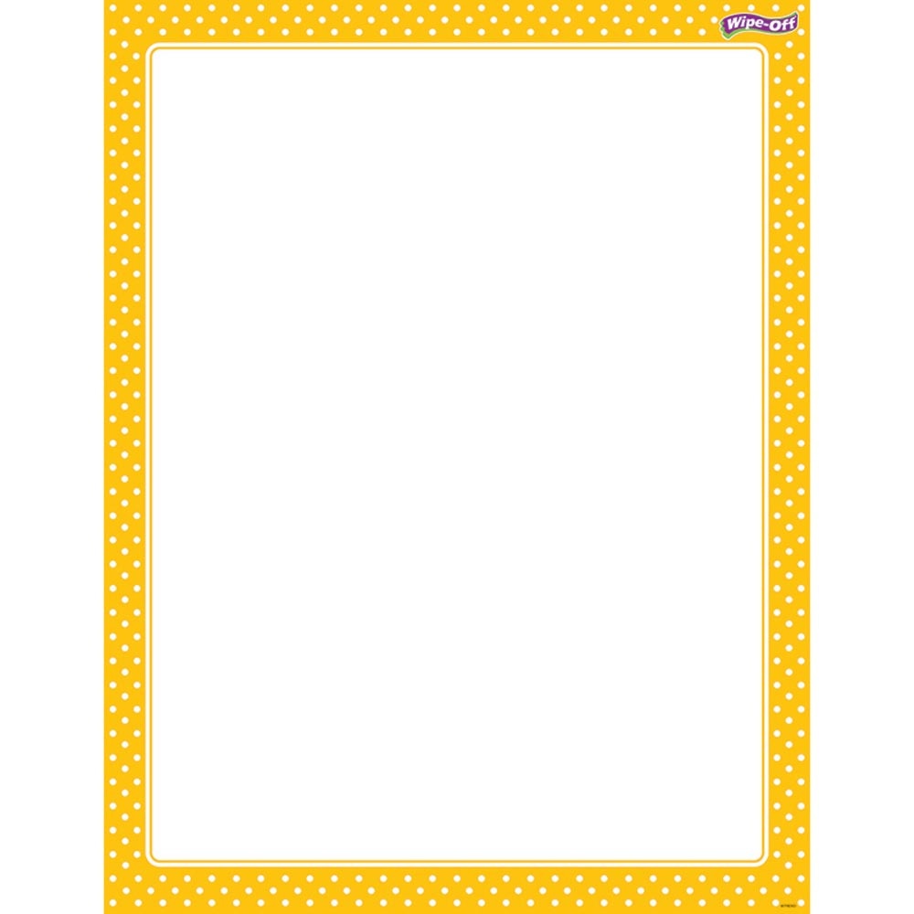 T-27336 - Polka Dots Yellow Wipe Off Chart in Classroom Theme