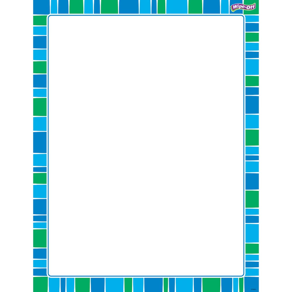 T-27341 - Stripe-Tacular Cool Blue Wipe Off Chart in Classroom Theme
