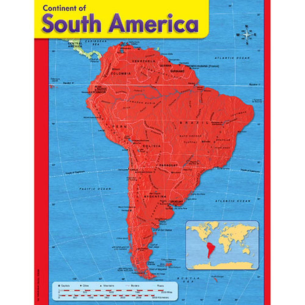T-38144 - Chart Continent Of South America in Maps & Map Skills
