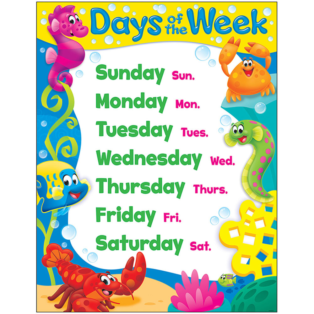 Days Of The Week Sea Buddies Learning Chart - T-38351 ...