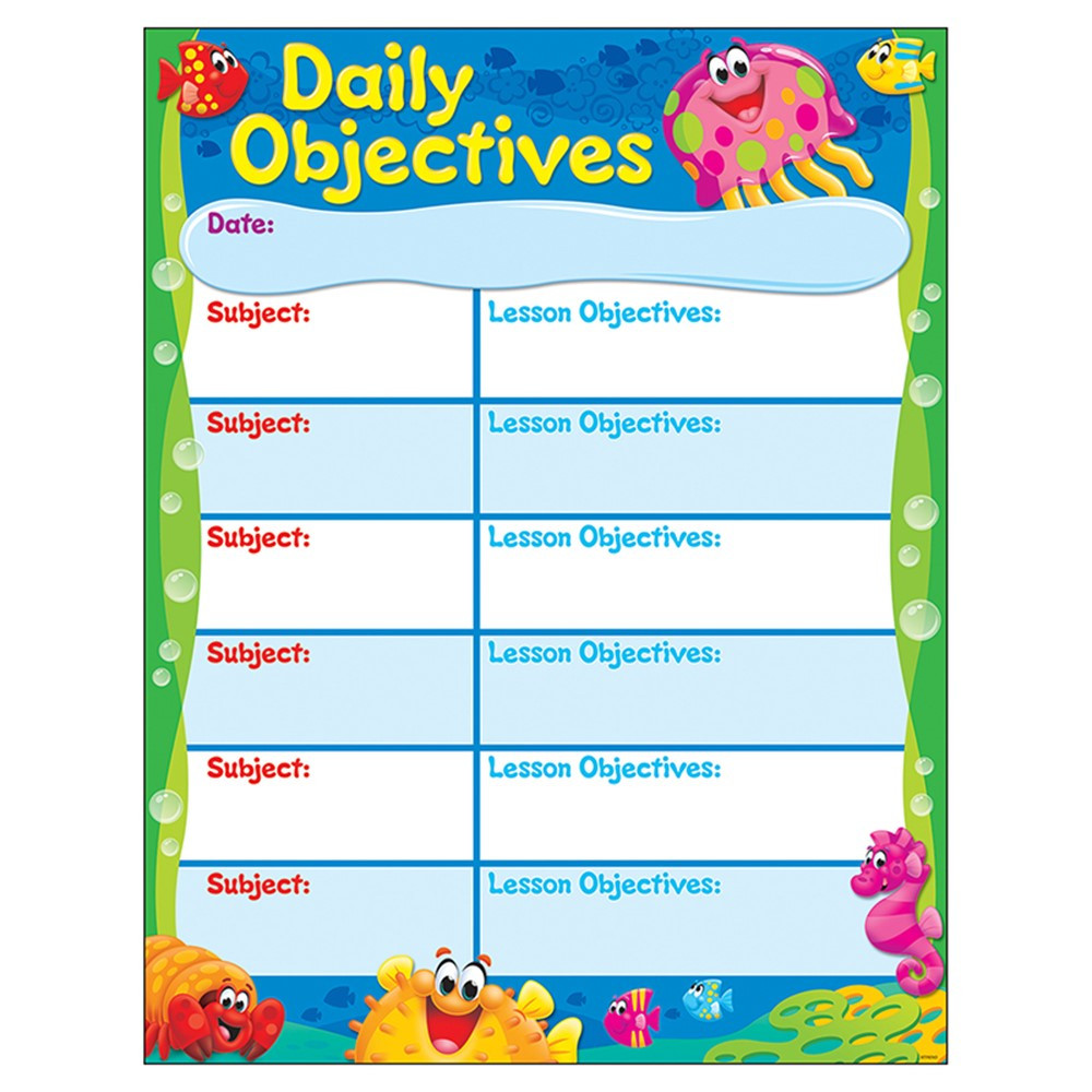 T-38359 - Daily Objectives Sea Buddies Learning Chart in Miscellaneous