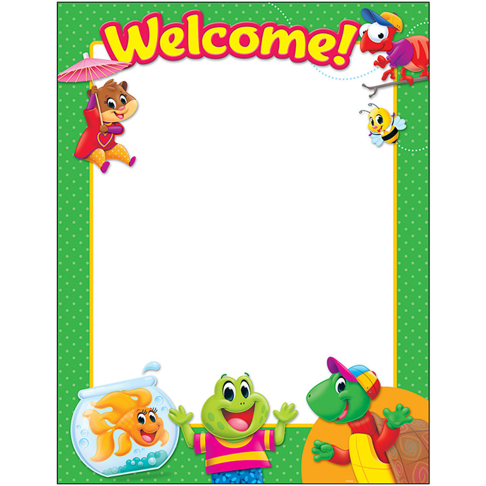 T-38460 - Welcome Playtime Pal Learning Chart Classroom Basics in Miscellaneous