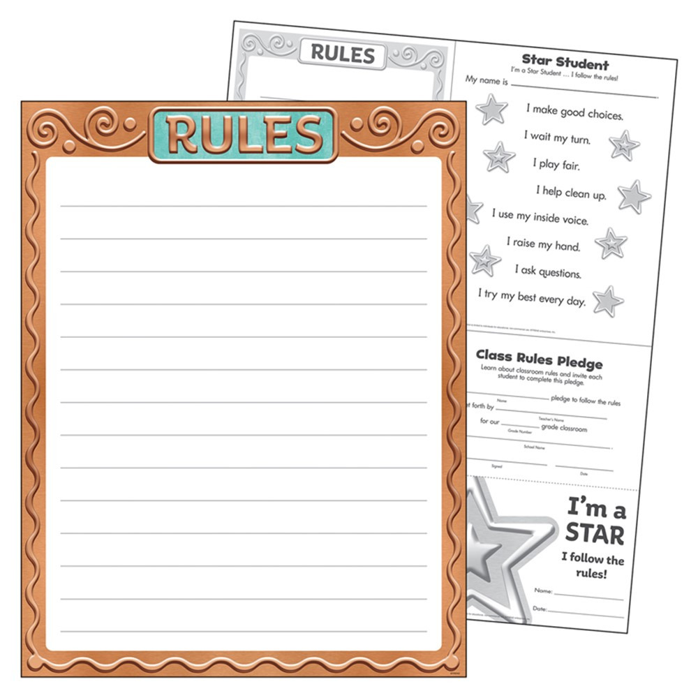 Rules I  Metal Learning Chart, 17 x 22" - T-38463 | Trend Enterprises Inc. | Classroom Theme"