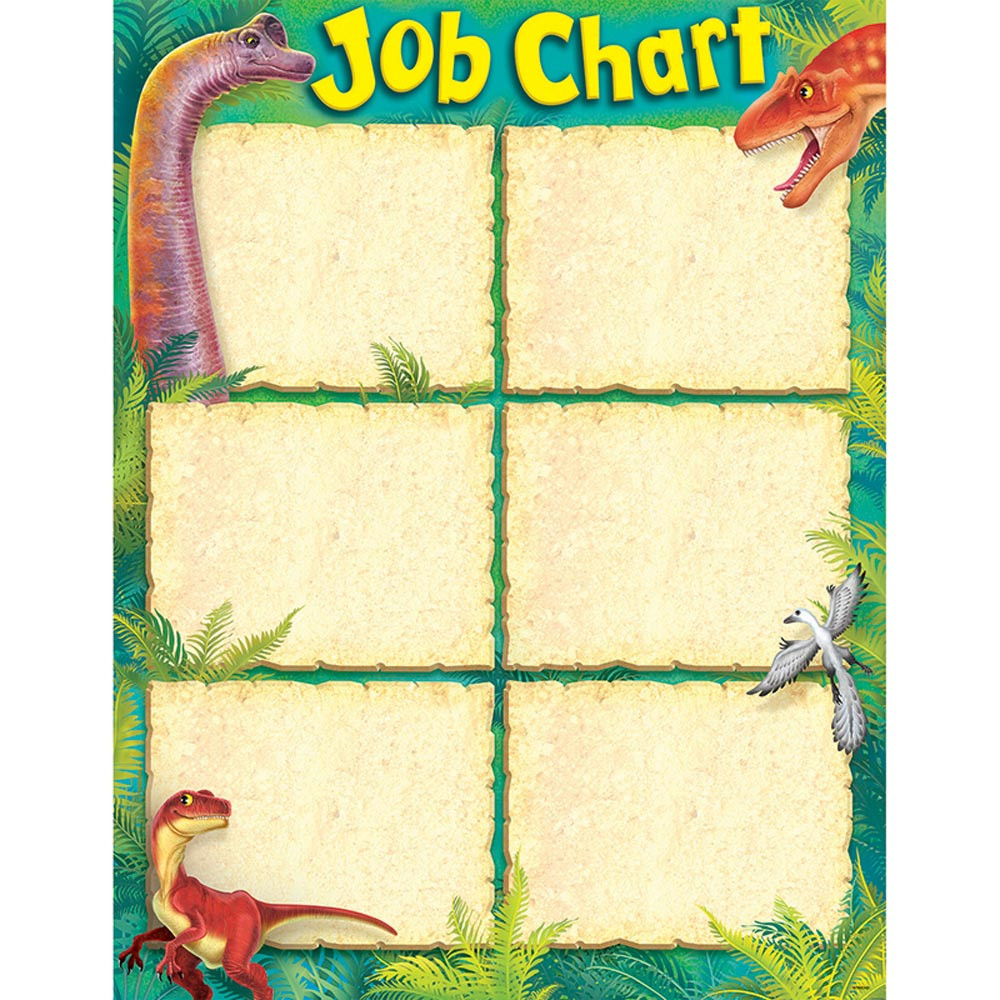 T-38492 - Job Chart Discovering Dinosaurs Learning Chart in Classroom Theme