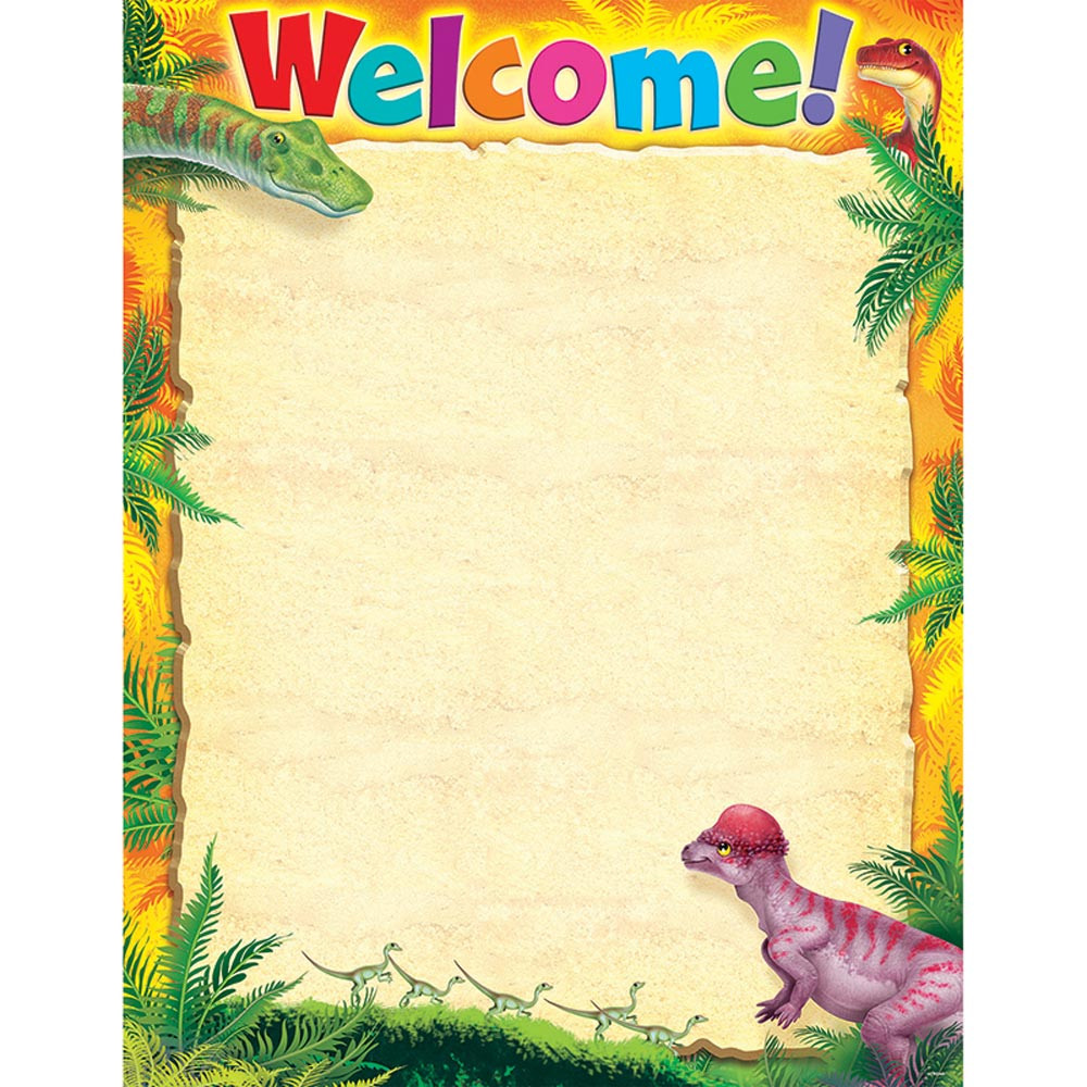 T-38493 - Welcome Discovering Dinosaurs Learning Chart in Classroom Theme