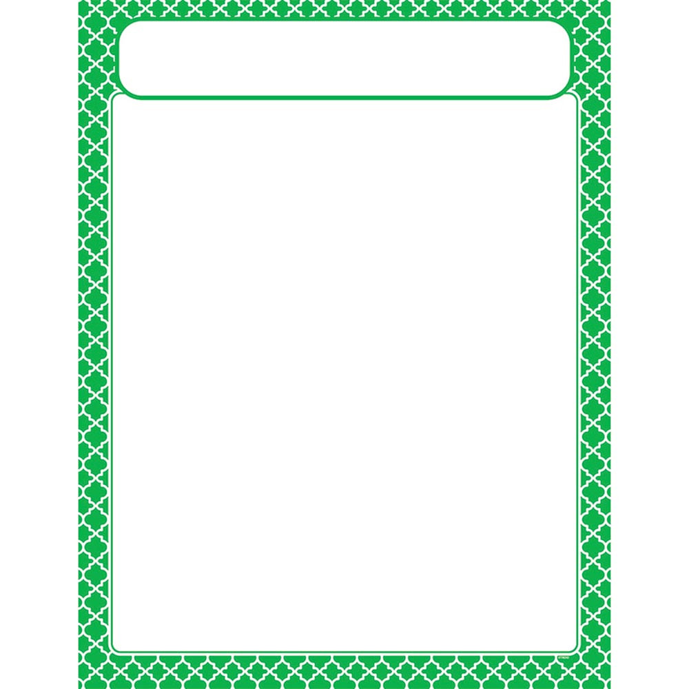 T-38603 - Moroccan Green Learning Chart in Classroom Theme