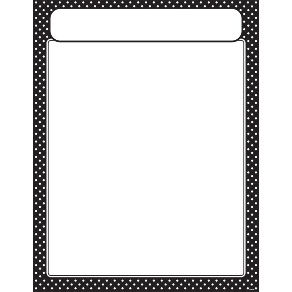 T-38616 - Polka Dots Black Learning Chart in Classroom Theme