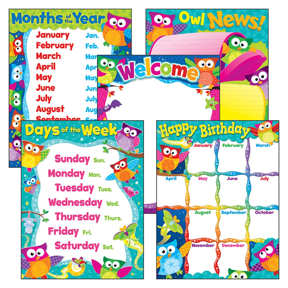 T-38959 - Owl Stars Charts Combo Pack in Classroom Theme