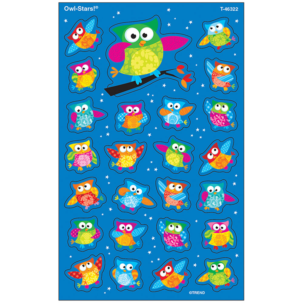 T-46322 - Owl Stars Supershapes Stickers Large in Stickers