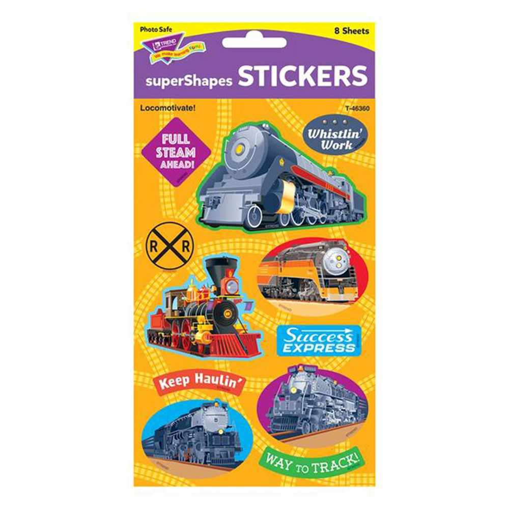 Locomotivate! Large superShapes Stickers, 88 ct. - T-46360 | Trend Enterprises Inc. | Stickers