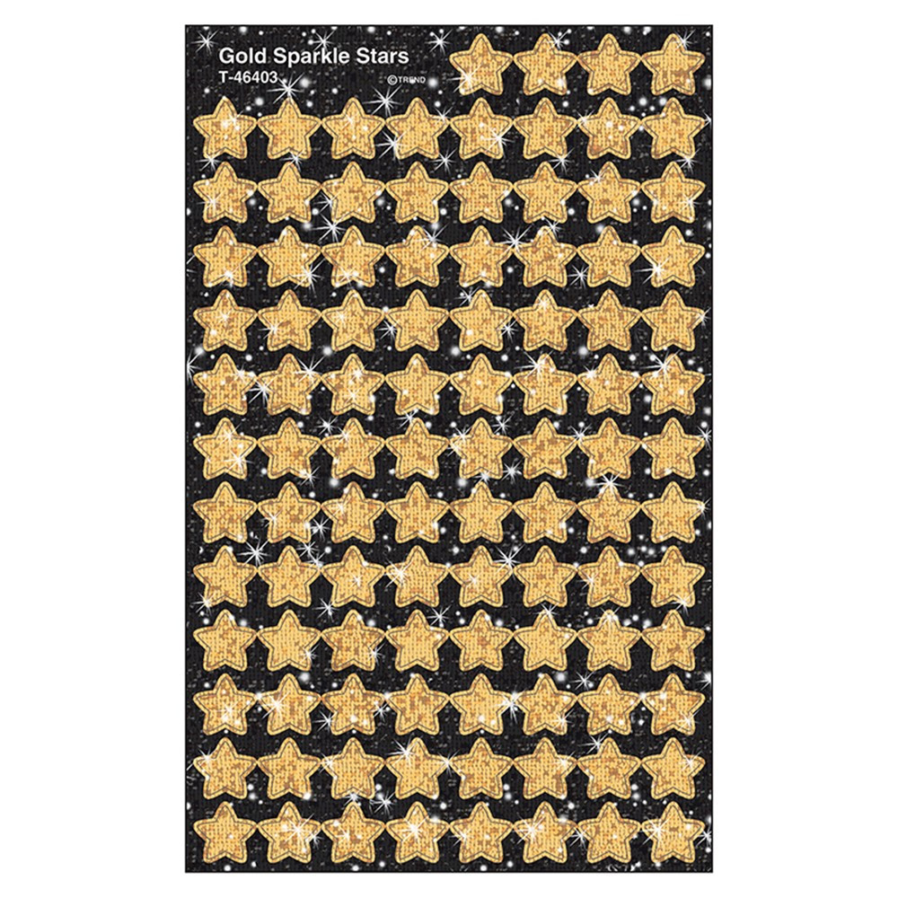 T-46403 - Supershapes Gold Sparkle 400/Pk Stars in Stickers