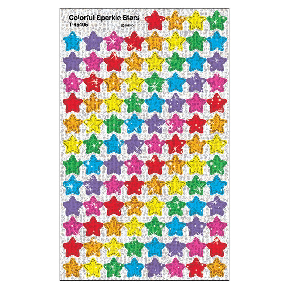 T-46405 - Supershapes Colorful Sparkle 400/Pk Stars in Stickers