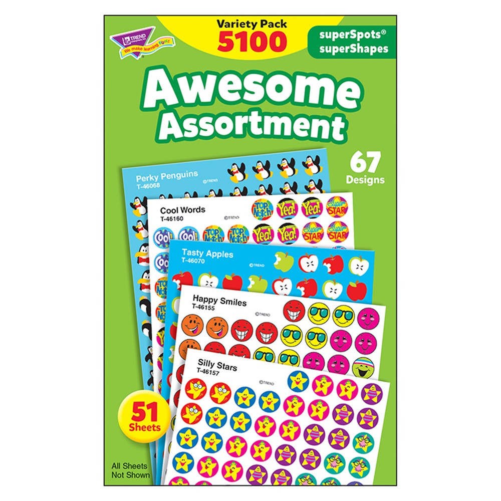 T-46826 - Superspots Colossal Awesome Asst in Stickers