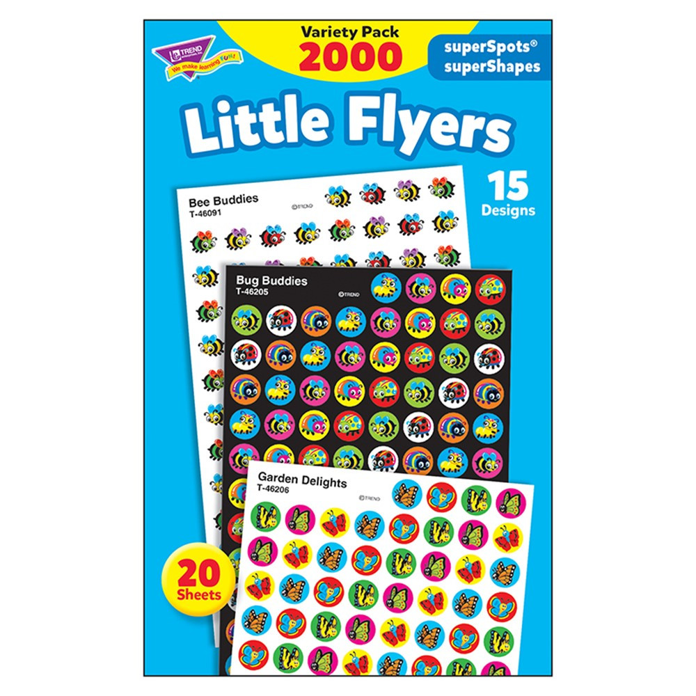 T-46931 - Little Flyers Variety Pack Stickers Superspots/ Supershapes in Stickers