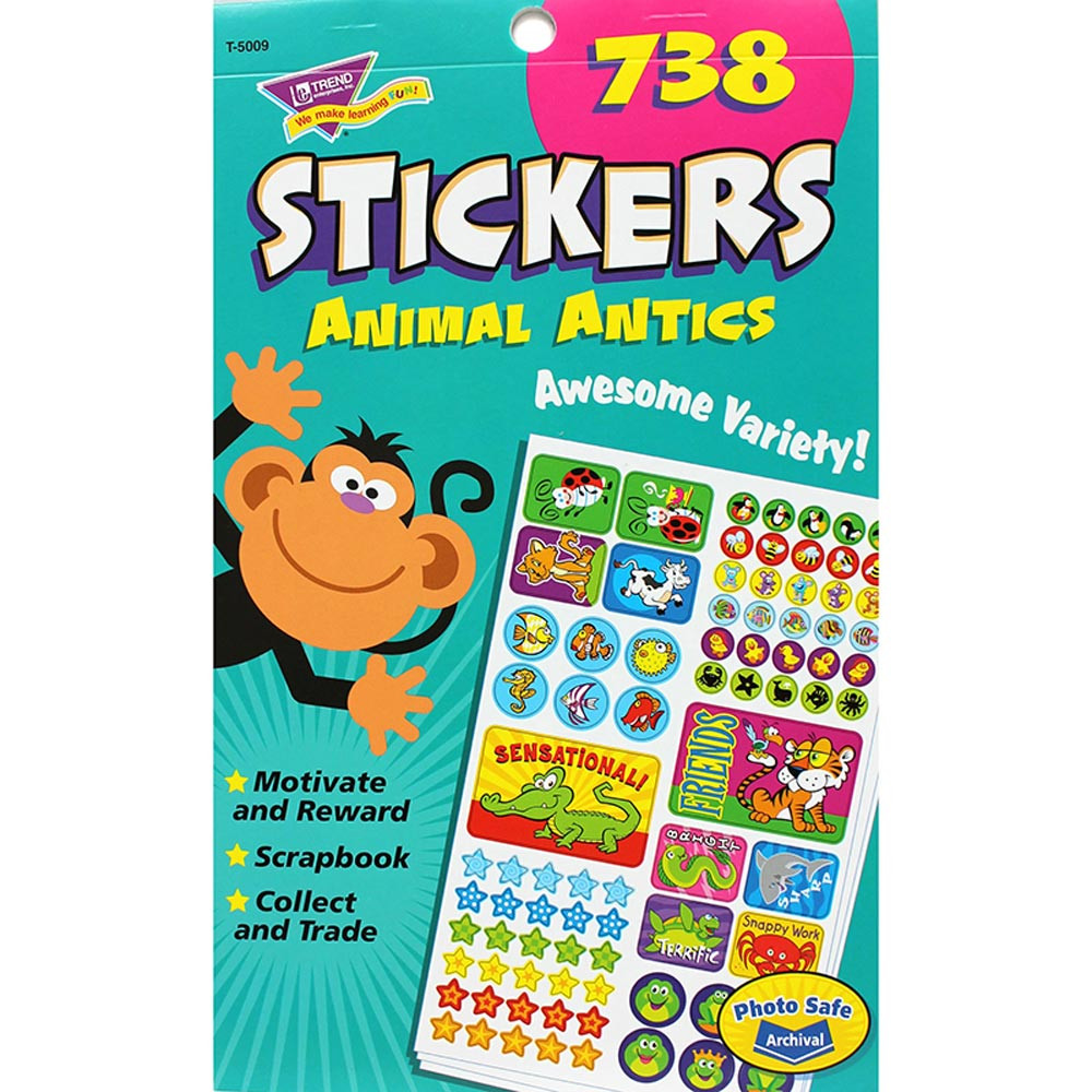 T-5009 - Sticker Pad Animal Antics in Stickers