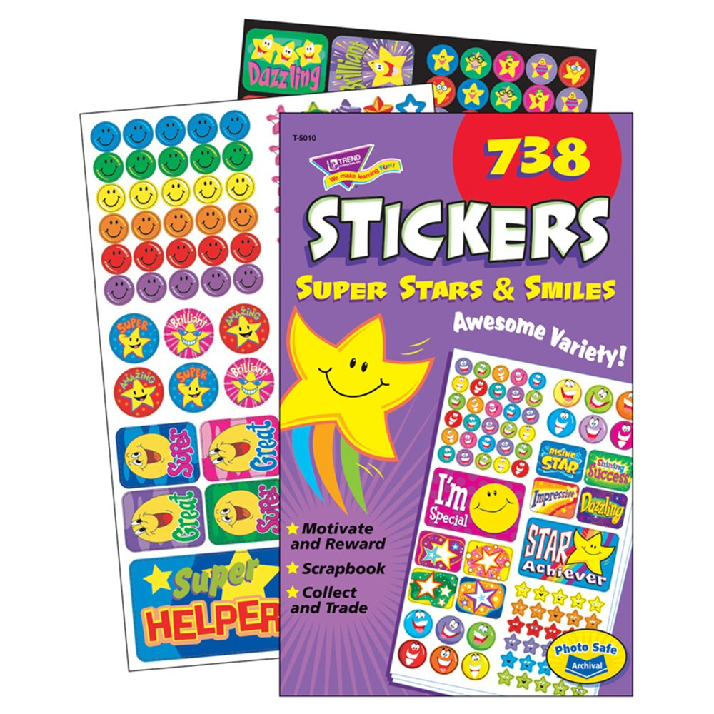 T-5010 - Sticker Pad Super Stars & Smiles in Stickers