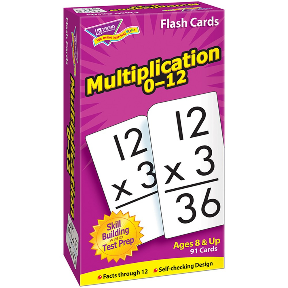 T-53105 - Flash Cards Multiplication 91/Box Numbers 0-12 in Flash Cards