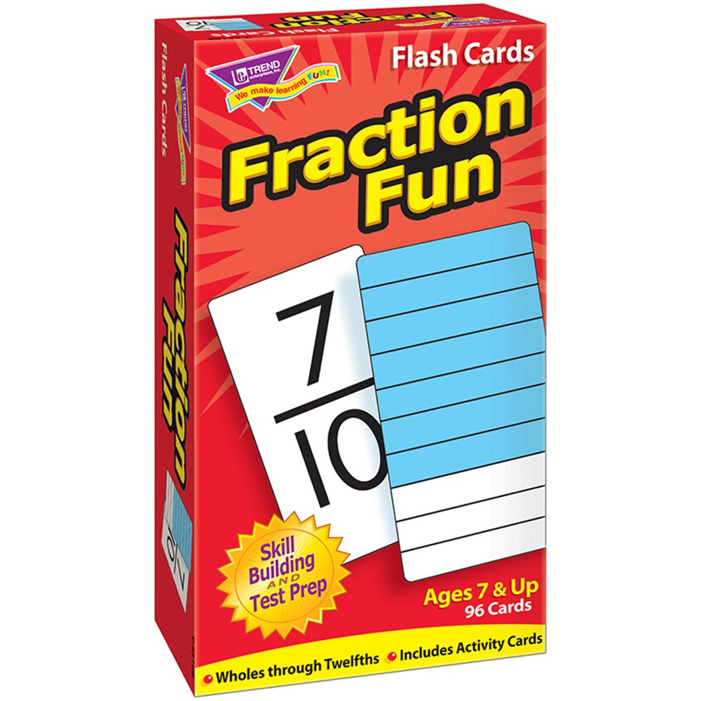 T-53109 - Flash Cards Fraction Fun 96/Box in Flash Cards