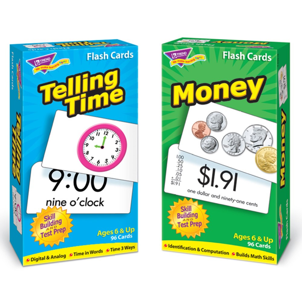 T-53905 - Time And Money Flash Cards Asst Skill Drill in Flash Cards