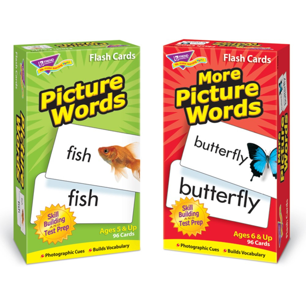 T-53906 - Picture Words Flash Cards Asst Skill Drill in Sight Words