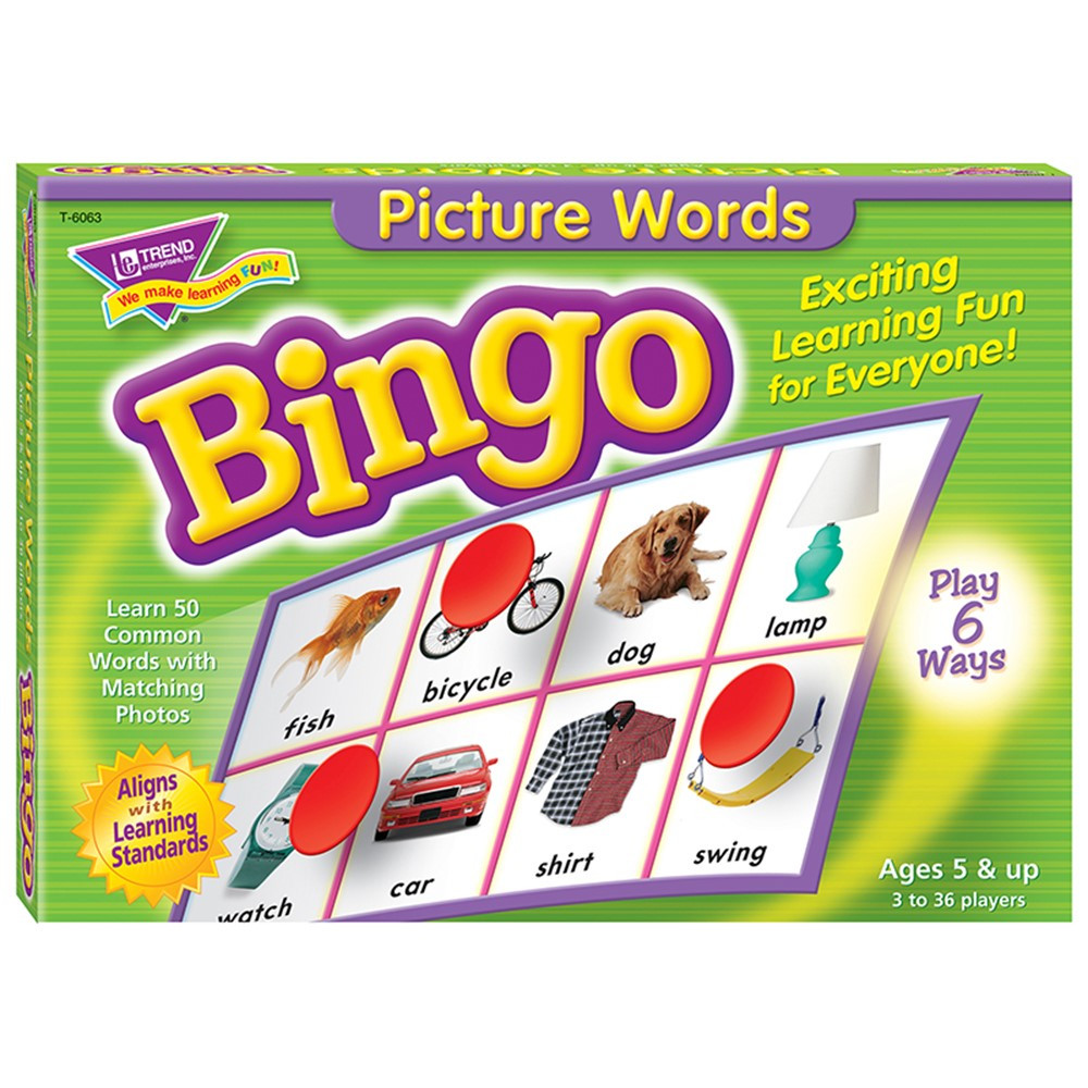 T-6063 - Bingo Picture Words Ages 5 & Up in Bingo
