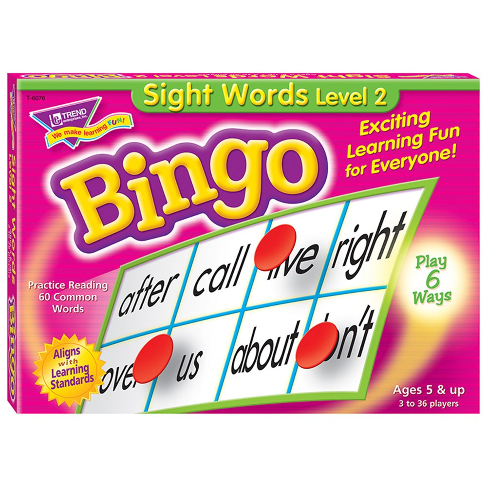 T-6076 - Sight Words Level 2 Bingo Game in Bingo