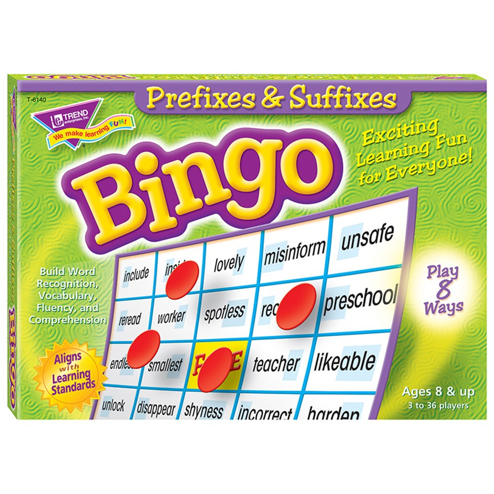 T-6140 - Prefixes & Suffixes Bingo Game in Bingo