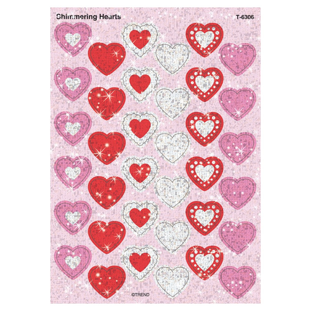 T-6306 - Sparkle Stickers Shimmering Hearts in Stickers