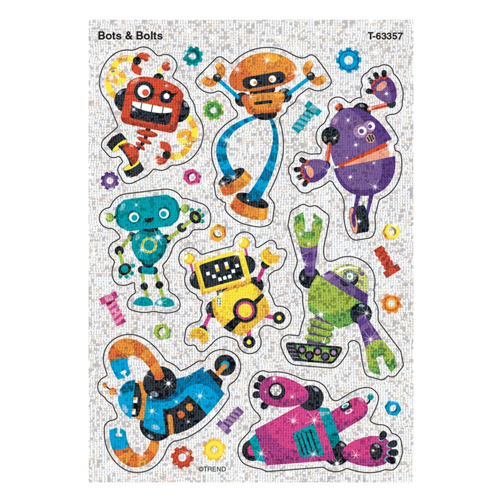 Bots & Bolts Sparkle Stickers, 16 Count - T-63357 | Trend Enterprises Inc. | Stickers