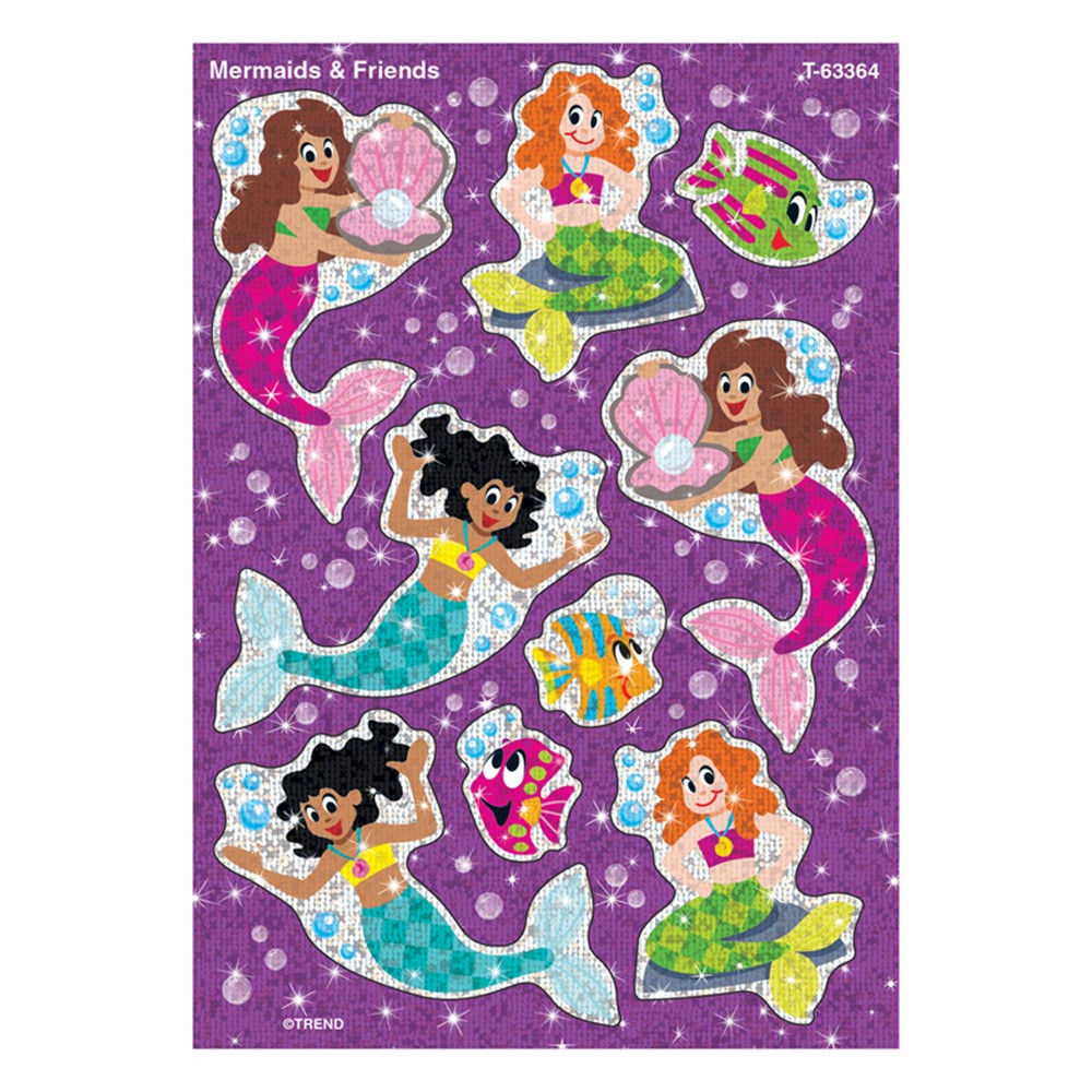 Mermaids & Friends Sparkle Stickers, 18 Count - T-63364 | Trend Enterprises Inc. | Stickers