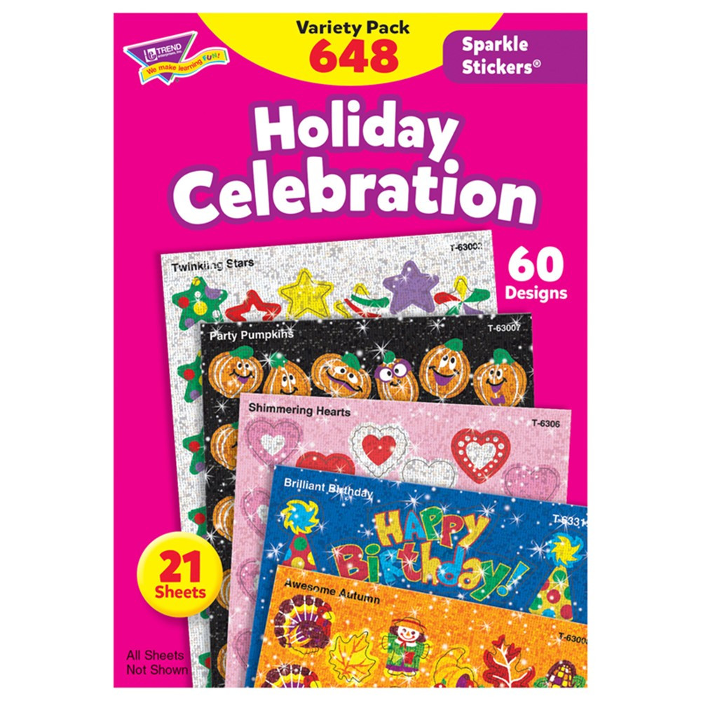 T-63903 - Holiday Celebration Sparkle Stickers in Holiday/seasonal