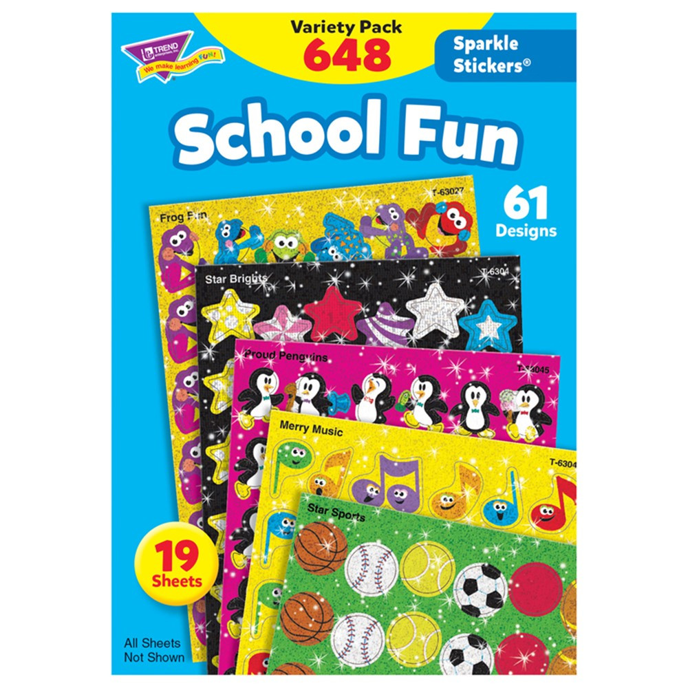 T-63904 - Sparkle Stickers School Fun in Stickers