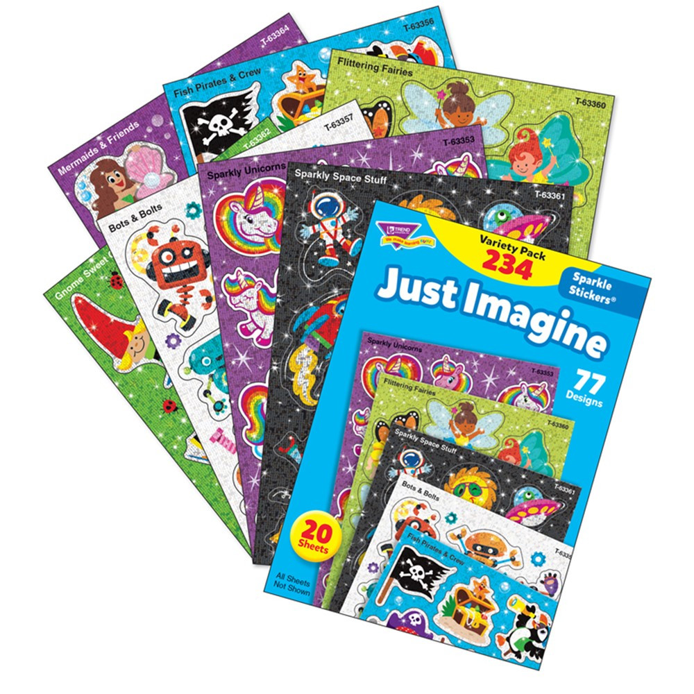 Just Imagine Sparkle Stickers Variety Pack, 234 ct - T-63911 | Trend Enterprises Inc. | Stickers
