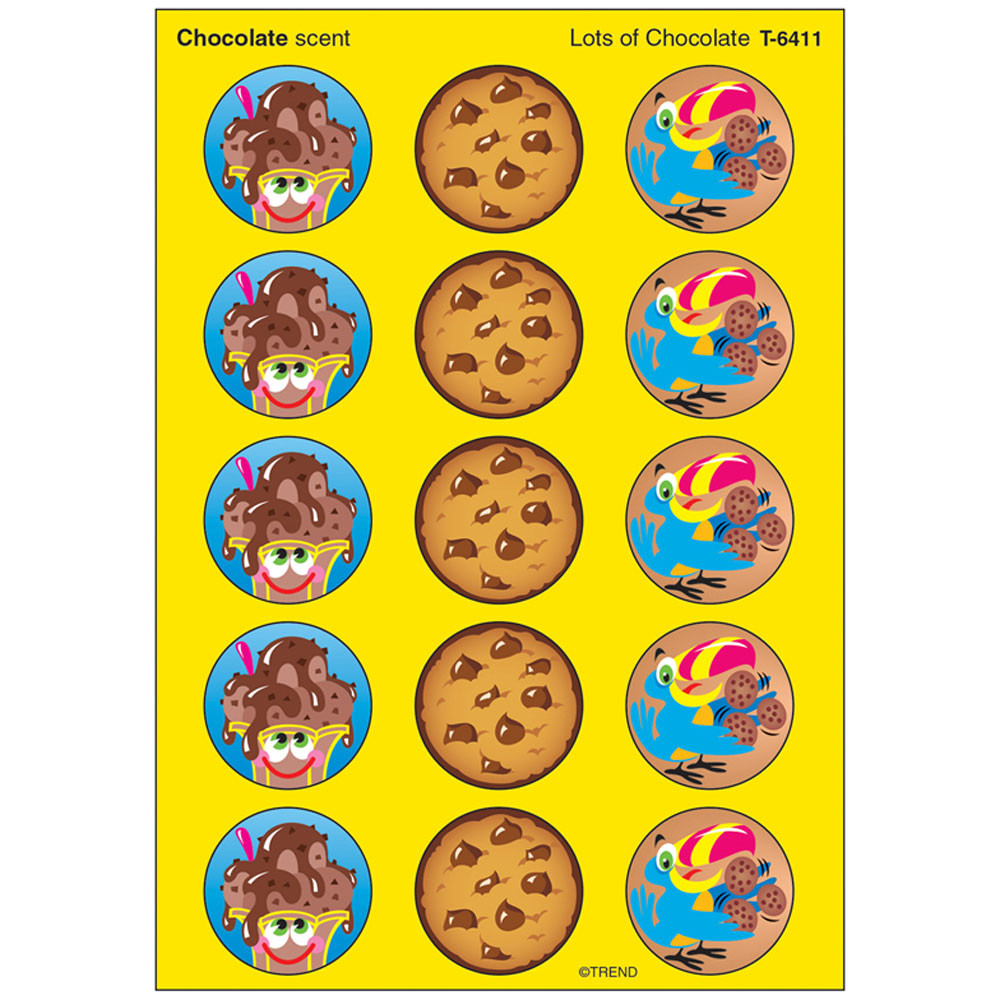 T-6411 - Stinky Stickers Lots Of 60/Pk Chocolate Acid-Free Chocolate in Stickers