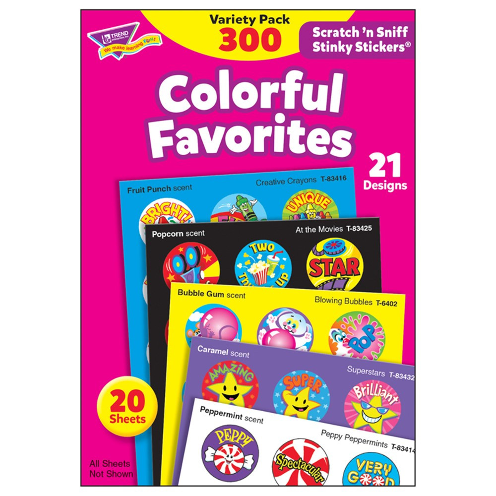 T-6481 - Stinky Stickers Colorful Favorites Acid-Free Variety 300/Pk in Stickers