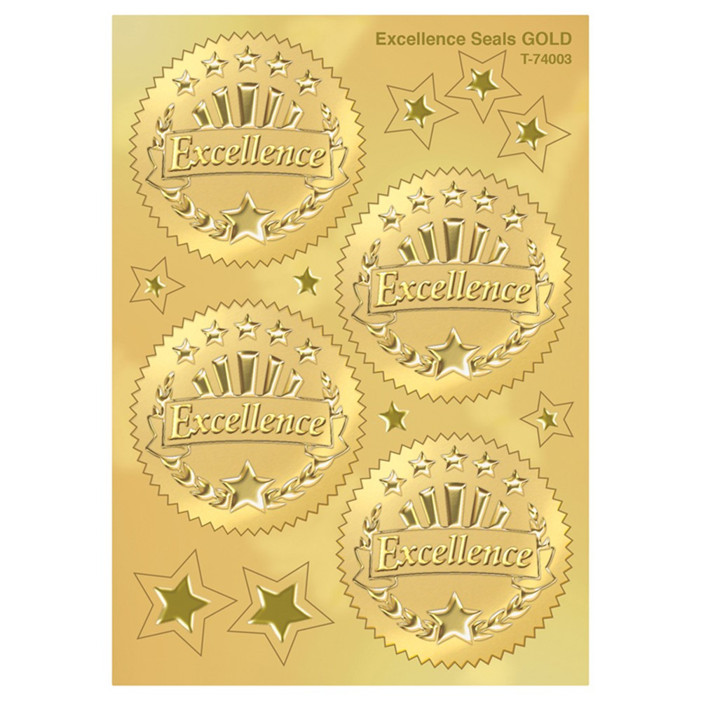 Excellence (Gold) Award Seals Stickers, 32 ct. - T-74003