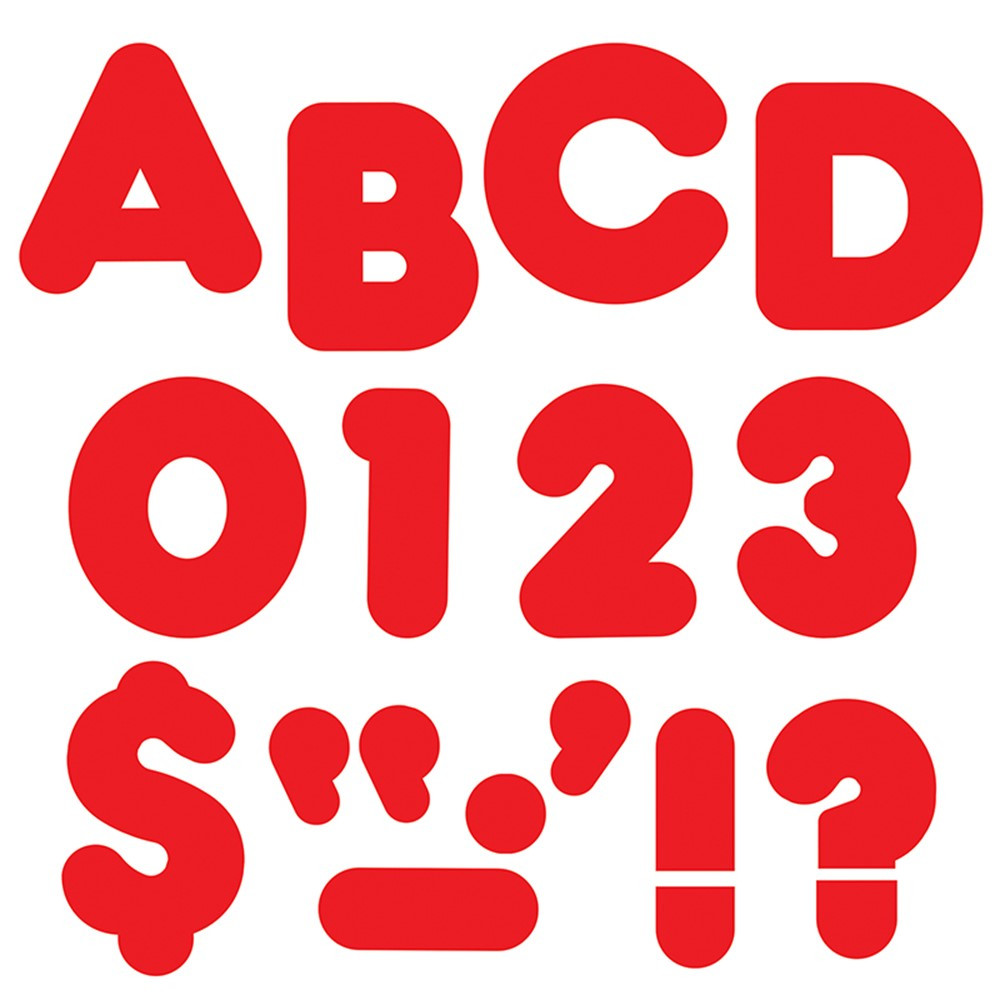 T-79002 - Ready Letters 3 Inch Casual Red in Letters