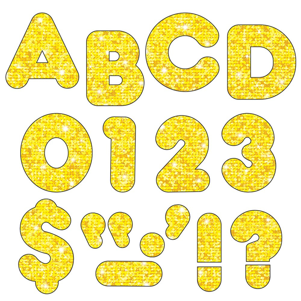 T-79009 - Ready Letters 3 Casual Yellow Sparkle in Letters